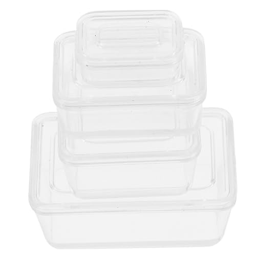 Sosoport 4 Stück Boxen Aufbewahrungsbox Für Lagerung Klein Kind Organisatoren Abteil Miniatur Mini-basteldekoration Mini-haushandwerk Mini Schmücken Puppenhauszubehör Plastik von Sosoport