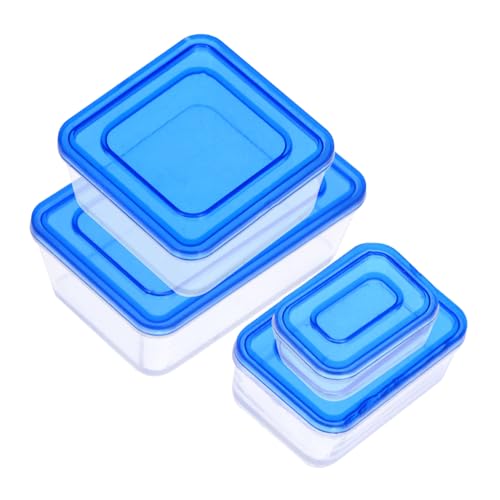 Sosoport 4 Stück Boxen Mini Miniatur Lunchboxen Mini-Sachen spielzeuge für kifferbox Lunchbox Puppenhaus-Requisite Landschaftsschmuck Abs Blue von Sosoport