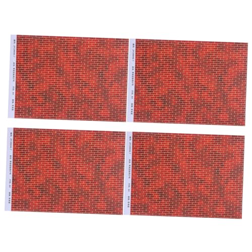 Sosoport 4 Stück Dollhouse Decoration Sticker Puppenhaus-bodenplatte Mini- -bodenaufkleber Zum Selbermachen Puppenhaus-tapete Selbstklebend Dekorative Mini-dielen Papier Brown von Sosoport