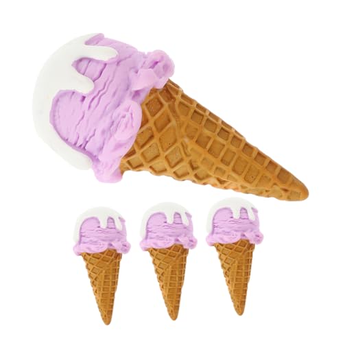 Sosoport 4 Stück Eismodell Eiscreme -Kegelprobe gefälschte Eiscreme-Requisite gefälschte Eistüten Simulations-Eiscreme-Requisiten gefälschtes Dessertmodell Dessert-Display-Modelle Harz von Sosoport