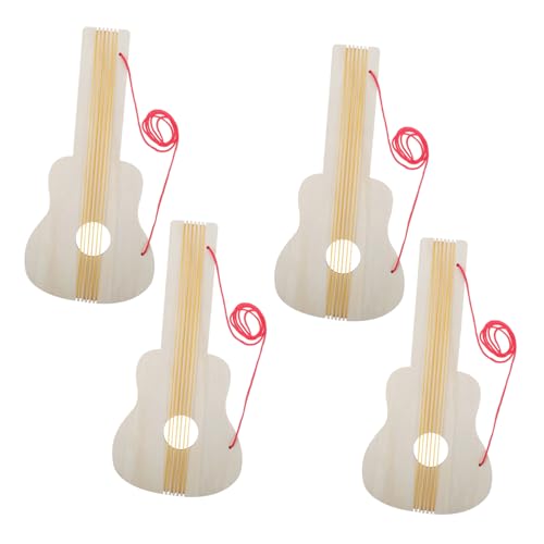 Sosoport 4 Stück Gitarrenfarbe Blanko-scheiben Zum Basteln Aus Holz Kleinkindgitarre Musikinstrument Gitarrenkinder Gitarrendekor Basteln Mit Holzgitarren Beige Hölzern von Sosoport