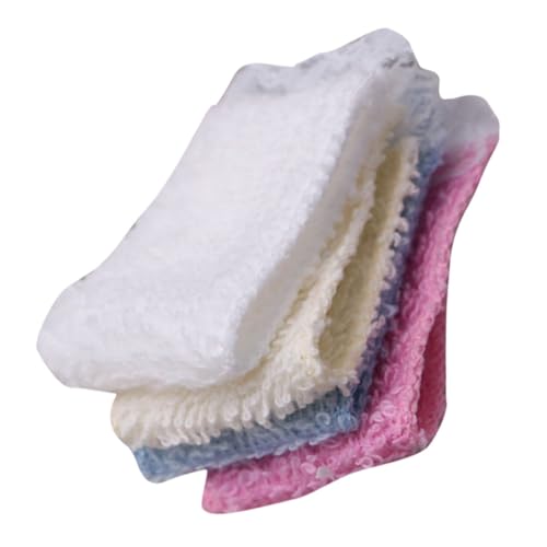 Sosoport 4 Stück Mini Badetücher Weiche Puppenhaus Badezimmer Accessoires Für Wasch Und Badetücher Badezimmer Accessoire Süße Puppen Mini Handtuch Puppe Puppenhaus Kleine von Sosoport