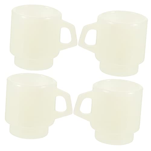 Sosoport 4 Stück Puppenhaus Tasse Kind klein kunststoffbecher plastikgläser plastikbecher verkleidungsaccessoires Spielzeugbecher Mini- -Layout-Requisiten Miniaturszene schmückt Weiß von Sosoport