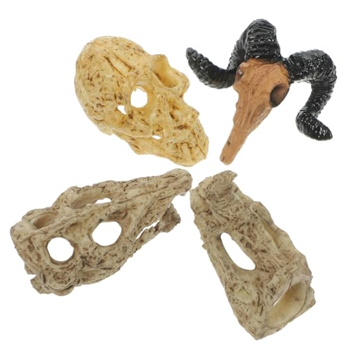 Sosoport 4 Miniatur-totenköpfe Aus Kunststoff Totenkopffiguren Zur Dekoration Kompakt Und Modisch Für Puppenhäuser Und Miniaturlandschaften von Sosoport
