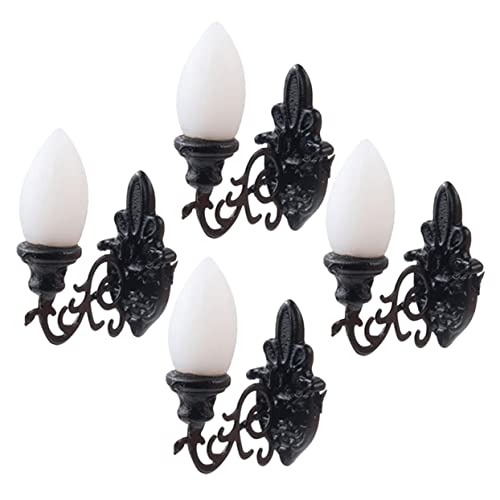 Sosoport 4 Stück Puppenhaus Wandleuchte Spielzeughaus Mini Wandlampen Simulations Wandlampe Dorf Puppenhauslampe Sandtischmaterialien Miniatur Mini Leuchtwandlampe Mini von Sosoport