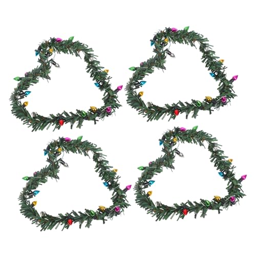 Sosoport 4 Stück Rattan - -lichtschmuck Lichter Weihnachtskranz Miniatur Hauskranz Led Weihnachtsgirlanden -Kranz Weihnachtsdeko Green Plastik Sosoport 4 Stück Rattan - -lichtschmuck Lichter Weihnachtskranz Miniatur Hauskranz Led Weihnachtsgirlanden -Kranz Weihnachtsdeko Green Plastik von Sosoport