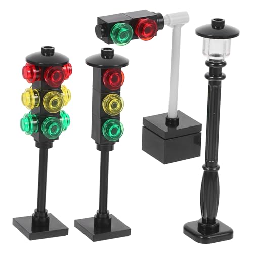 Sosoport 4 Stück Signallichtschild- Verkehr Gelb Mini Landschaftsampeldekoration Ampel-Modellspielzeug Ausbildung Ampel für Landschaftsdekoration Rot Abs Black von Sosoport