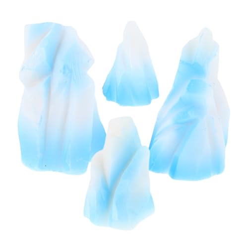 Sosoport 4 Stück Simulierte Eisberg -Ornamente Wohnkultur Dekoration Mikro Mini -eisbergfigur Eisberg Figur Miniatur -eisberg -Figuren Eisbergskulptur Kleine Eisbergfigur Harz von Sosoport