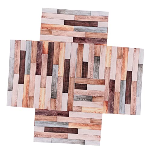 Sosoport 4 Stück Simulierter Holzmaserungsboden Tiny Homes Puppenmöbel Kleines Mini Dielenbrett Zum Basteln Mini Boden Für Tiny House Tiny House Zubehör Puppenhaus Zubehör PVC von Sosoport