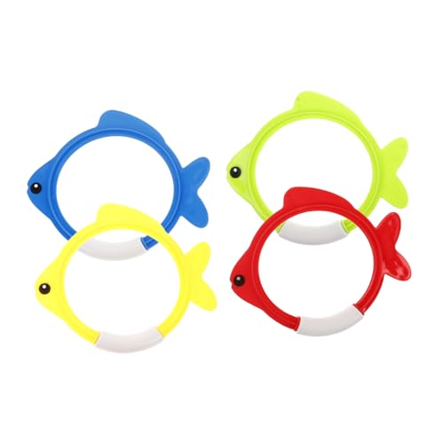 Sosoport 4 Stück Tauchspielzeug Für Fischbecken Ringe Für Poolspielzeug Gefälligkeiten Für Poolpartys Poolspielzeug Für Tauchkreise Taucherringe Pool-Ring Plastik von Sosoport