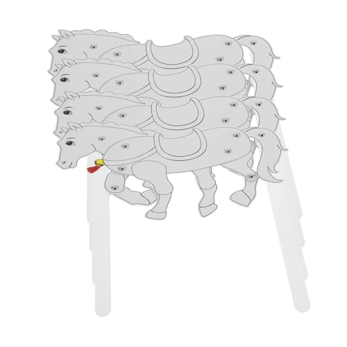 Sosoport 4 Stück Teiliges Chinesische Pferde Schattenpuppen Handwerk DIY Schattenpuppen Figuren für Animation und Aufführungen Kulturell Bedeutende Dekoration für Wand und Theater von Sosoport