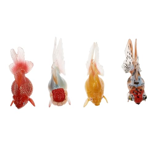 Sosoport 4 Stück Teiliges Künstliche Modelle Realistische Fischfiguren für Aquarien und Mini Teich Dekoration Kindersicheres Lernspielzeug zur Meeresbewahrung und Interaktiven Bildung von Sosoport