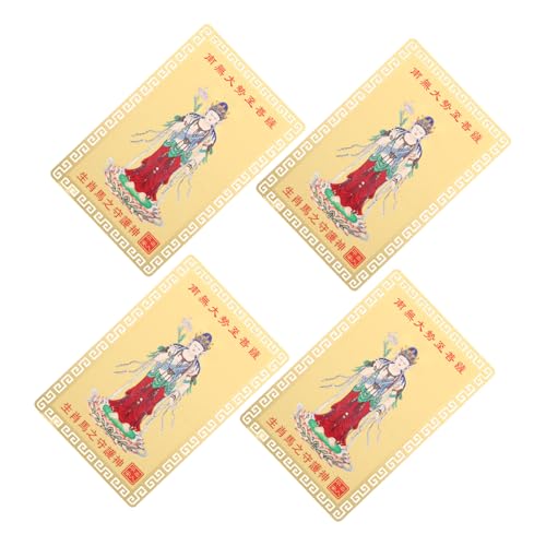 Sosoport 4 Stück Teiliges Kupfer Amulett Pferd Schutzkarte Traditionelles Chinesisches Feng Shui Dekor für Glück Wohlstand Tragbarer Schutz für Jahr von Sosoport