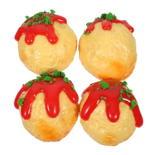 Sosoport 4 Stück Teiliges Miniatur Japanisches Essen Realistische Snacks für Puppenhaus und Dekoration Modell für DIY und Sammler von Sosoport
