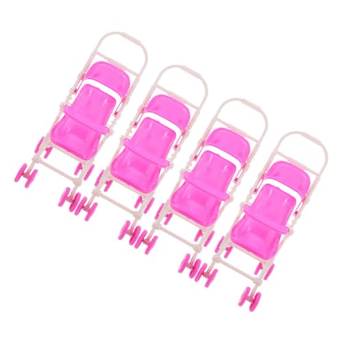 Sosoport 4 Stück Teiliges Puppenwagen für Faltbarer Leichter Puppenbuggy aus Robustem Stahlrahmen für Rollenspiele mit Babypuppen Attraktiven Farben Kreativität und Geschicklichkeit von Sosoport