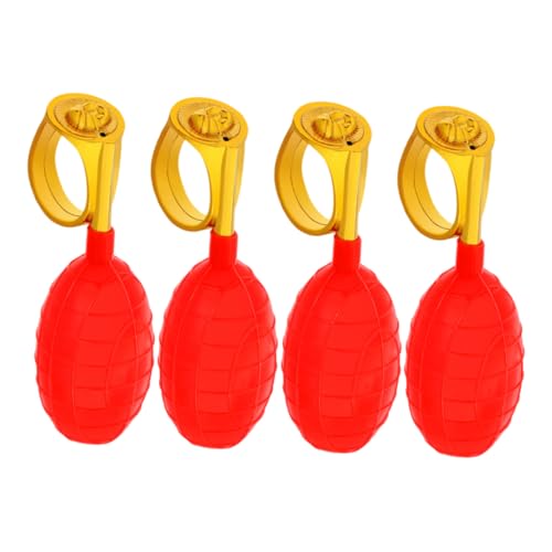 Sosoport 4 Stück Wassersprühring für die ganze Person Wasserring-Spiel kniffliges Wassersprühspielzeug Wasserringspielzeug Neuheit Ring Plastik rot von Sosoport