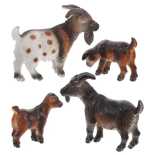 Sosoport 4 Stück Ziegenmodell Ziegenfiguren Schaf-Kuchen-Topper Realistische Schaffiguren Ziegenspielzeug Für Nutztiere Ziegenstatue Nutztierfiguren Bauernspielzeug PVC Coffee von Sosoport