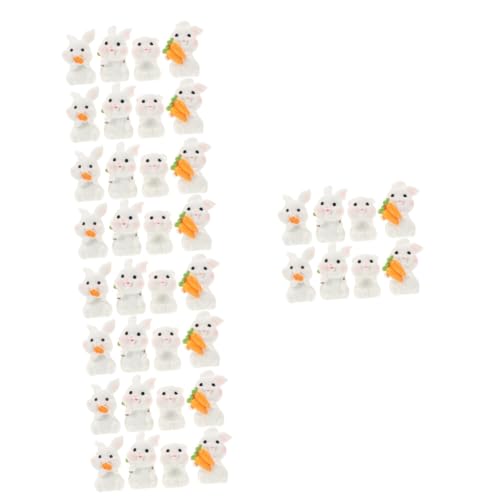 Sosoport 40 Stk Kaninchen-Harz-Ornament Hasendekoration Cupcake-Topper mit Hasen gartenfigur Tierische Miniaturfiguren Spielzeug Pflanzendekor Hasen Dekorationen Mikrolandschaftsornamente von Sosoport