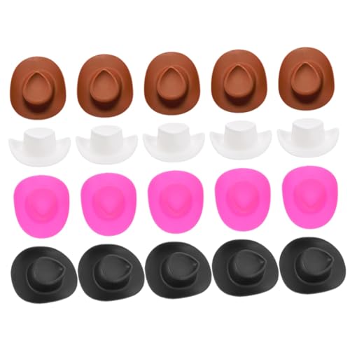 Sosoport 40 Stück Mini Cowboyhut Dekorativer Verrückter Hut Rosa Cowgirlhut Mini Cowgirlhüte Cowgirlhüte Für Damen Kleine Cowboy Dekorationen Schwarzer Topper Kleiner Cowboyhut von Sosoport