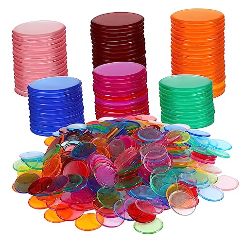 Sosoport 400Stücke Bingo Chips Transparente Marker für Bingo Spiele Wiederverwendbare Zählmarken aus Zubehör für Unterricht und Unterhaltung von Sosoport