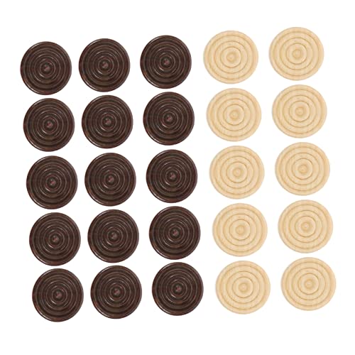 Sosoport 48 Stück Überprüfte Schachzubehör Groß Brettspiel Dame Backgammon Dame-männer Erwachsene Prüfer Mini Nur Runde Dame Schachfiguren Schach Figuren Schach Dame Hölzern von Sosoport