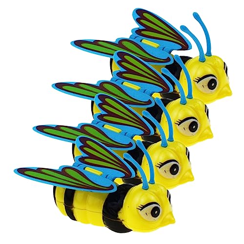 Sosoport 4Stücke Bienenform Aufziehspielzeug Lustige Biene mit Beweglichen Flügeln Perfektes für Fördert Praktische Fähigkeiten und Spielspaß für Drinnen und Draußen von Sosoport