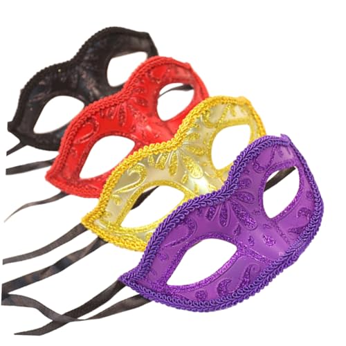 Sosoport 4Stücke Halbe Gesichtsmaske Für Partys Farbenfrohe Maskerade Masken Für Karneval Halloween Und Festlichkeiten Party Dekoration von Sosoport