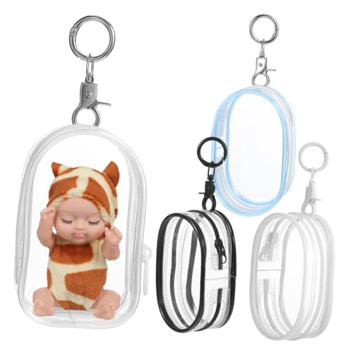 Sosoport 4Stücke Kleine Puppenaufbewahrung Transparente Figuren Präsentationstaschen mit Reißverschluss und Schlüsselanhänger Kompakt und Langlebig für Miniaturen Robustes Sosoport 4Stücke Kleine Puppenaufbewahrung Transparente Figuren Präsentationstaschen mit Reißverschluss und Schlüsselanhänger Kompakt und Langlebig für Miniaturen Robustes von Sosoport