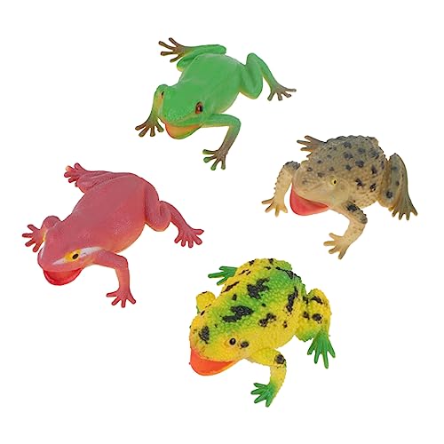Sosoport 4Stücke Quetschspielzeug Frosch mit Geräusch Lustiges für Erwachsene aus Sicherem Kunststoff für Streiche und Spielspaß Gemischte Designs von Sosoport