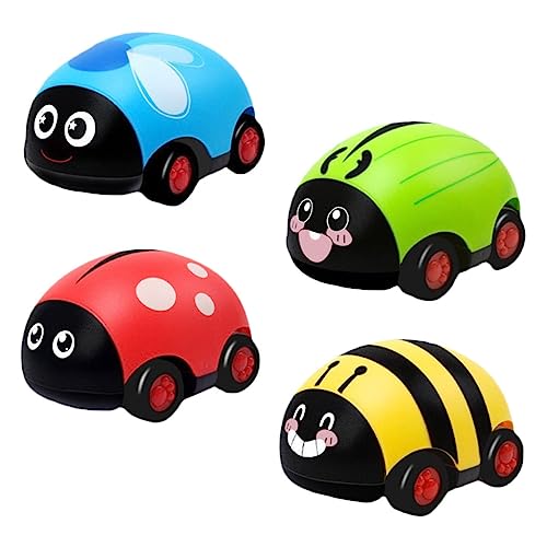 Sosoport 4Stücke Kleiner Spielzeugauto in Marienkäferform Reibungsbetriebene Pull Back Autos für Kinder Kreatives Lernspielzeug für Kleinkinder Fördert Vorstellungskraft und Orientierung von Sosoport