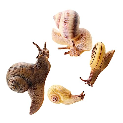 Sosoport 4Stücke Schnecken Figuren Pädagogische Tiermodelle für Realistische Garten Dekoration Tortendeko für Schulprojekte und Kreative Spielideen von Sosoport