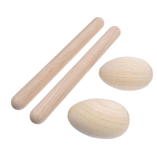 Sosoport 4Stücke Teiliges Holz Schlaginstrument Set mit Rhythmus Stöcken und Shakern Sicher und für Kreative Musikanfänge von Sosoport