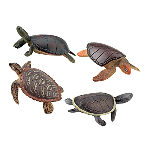 Sosoport 4Stücke Teiliges Realistische Schildkröten Modellspielzeug Lebensnahe Plastikschildkröten für Geeignet für Dekoration und Kreatives Fördert die Vorstellungskraft und von Sosoport
