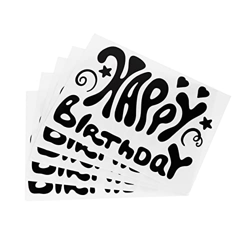 Sosoport 5 Stück Alles Zum Geburtstag Aufkleber Aufkleber- Wandaufkleber Schmuck Aufkleber Für Geburtstagsfeiern Dekorationsaufkleber Dekorativer Ballonaufkleber Plastik Black von Sosoport