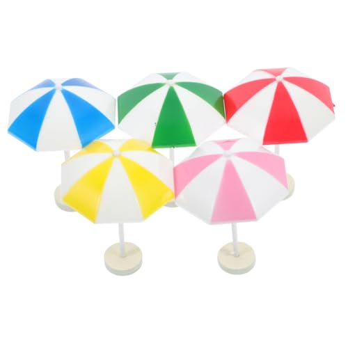 Sosoport 5 Stück Mikro-Landschafts- Puppe Dekorationen winzig für klein strandspielzeug Miniatur-Regenschirm- Miniatur- - Abs von Sosoport
