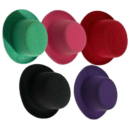Sosoport 5 Stück Mini Zylinder Puppengeburtstagsparty Miniaturhüte Minihüte Kleines Accessoire Winzige Accessoires Mini Halloween Stoff Bezaubernde Hüte Hexenhüte Großpackung von Sosoport