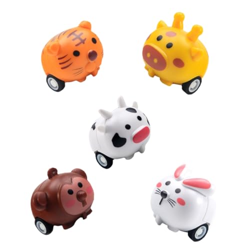 Sosoport 5 Stück Pull Back Auto Kleinkindspielzeug Pull Back Trägheitsspielzeugauto Reibungsbetriebenes Autospielzeug Cartoon Autospielzeug Pull Back Spielzeugauto Kleinkindspielzeugauto von Sosoport