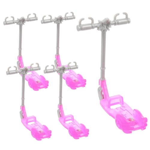 Sosoport 5 Stück Puppenhaus-Riemenscheibe Roller Tretroller Kreative Scooter Puppenhausmöbel Simulationspuppe Scooter bewegliches Scooter-Modell Plastik von Sosoport