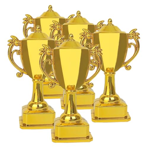 Sosoport 5 Stück Puppenhaus-trophäe Mini-trophäen Zur Auszeichnung Für Mini House Accessory Miniaturpuppen Mini-Dinge Winzig Puppenhaus-miniaturen Trophäenspielzeug Plastik Golden von Sosoport