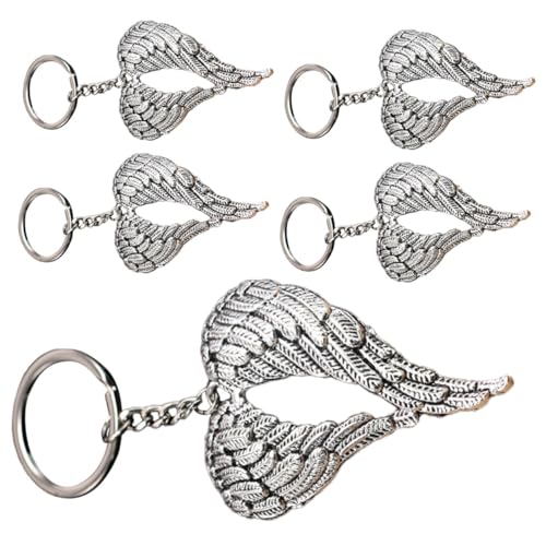 Sosoport 5 Stück Teiliges Set Schutzengel Schlüsselanhänger mit Flügeln Kreative Taschenanhänger für Hochzeitsdeko Gastgeschenke Shower und Party Antik silberfarbene DIY Schmuckringe Sosoport 5 Stück Teiliges Set Schutzengel Schlüsselanhänger mit Flügeln Kreative Taschenanhänger für Hochzeitsdeko Gastgeschenke Shower und Party Antik silberfarbene DIY Schmuckringe von Sosoport