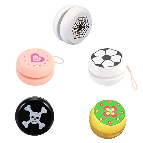 Sosoport 5 Stück hölzernes Jo-Jo yo yo holzspielzeug für Toys spielsachen Funny Toys Fun Toy Kinderspielzeug Jo-Jo- aus Holz Yoyo-Ball- von Sosoport