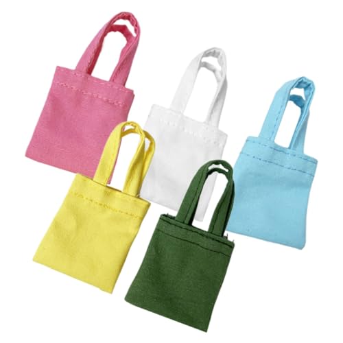 Sosoport 5 Teiliges Puppenhaus Zubehör Kleine Dekoration Miniatur Kleines Mädchen Material Klein Für Mini Puppen Handtasche Unser Puppenhaus Puppen Ankleidetasche Puppentasche von Sosoport