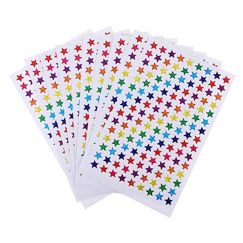 Sosoport 5er-Pack Belohnungsaufkleber 1350 Sternaufkleber Je 10 Blätter Aufkleber Für Jungen Und Mädchen Einfache Anwendung Als Belohnungsanreiz in Der Schule von Sosoport