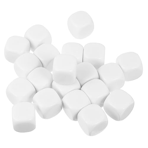 Sosoport 50 Stück Leere Mini- Standard-spielwürfel Leere Sechsseitige DIY - Machen Masse Tischwürfel Für Brettspiele Spiel Weiß Acryl von Sosoport