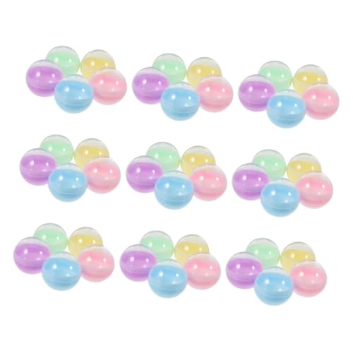 Sosoport 50 Stück Macaron Partygeschenkbehälter Nachfüllpackungen Für Verkaufsautomaten Preisbälle Greifautomatenkapseln Bonbonkapseln Mini Lotteriebälle Kleine Runde Kapseln von Sosoport