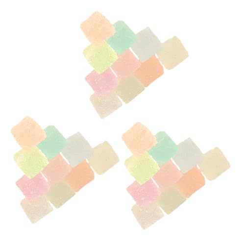Sosoport 50 Stück Simuliertes Zuckerwürfelspielzeug Zuckerwürfelform Spielzeugnahrung Mini-Süßigkeiten-Ornamente Zuckerperlen Süßigkeiten-Anhänger Flatback-Anhänger Plastik von Sosoport