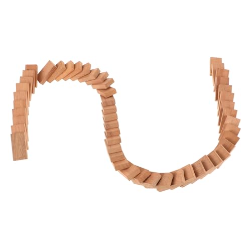 Sosoport 50 Stück Teiliges Domino Spielset aus Natürlichem Holz Bauklötze für Familie und Freunde für Partys und Outdoor Aktivitäten Fördert Logisches und Mathematikfähigkeiten Langlebig von Sosoport