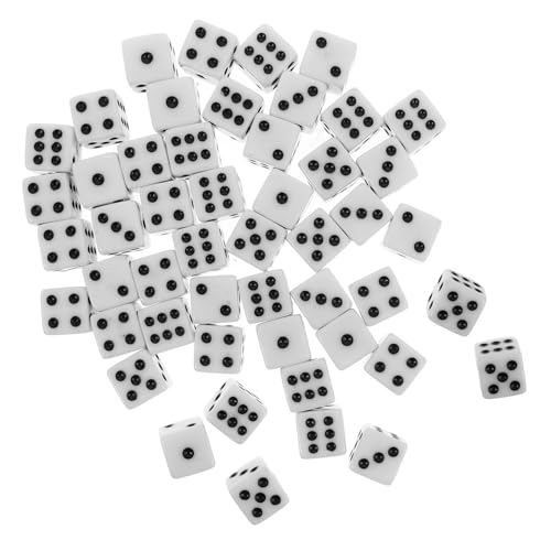 Sosoport 50 Stück Weiße Sechsseitige Set mit Schwarzen Acrylwürfel für Brettspiele Mathematikunterricht Partyspiele und Unterhaltsame Aktivitäten Sosoport 50 Stück Weiße Sechsseitige Set mit Schwarzen Acrylwürfel für Brettspiele Mathematikunterricht Partyspiele und Unterhaltsame Aktivitäten von Sosoport