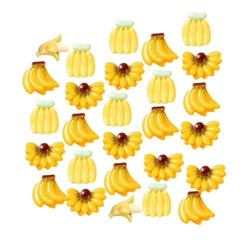 Sosoport 50Stücke Mini Bananen Künstliche Realistische Bananen Aus Harz Für Dekoration Basteln Und Für Events Und Kreative Projekte Lebendige Gelbe Farbe von Sosoport