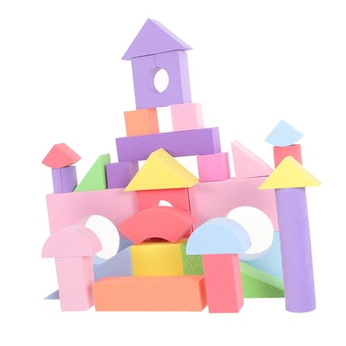 Sosoport 52 Stück Eva Stapelbausteine für Kleinkinder Teiliges Geometrische Formen Pädagogisches für Jahre Interaktive Lernspielzeuge Fördert Feinmotorik und Räumliches von Sosoport